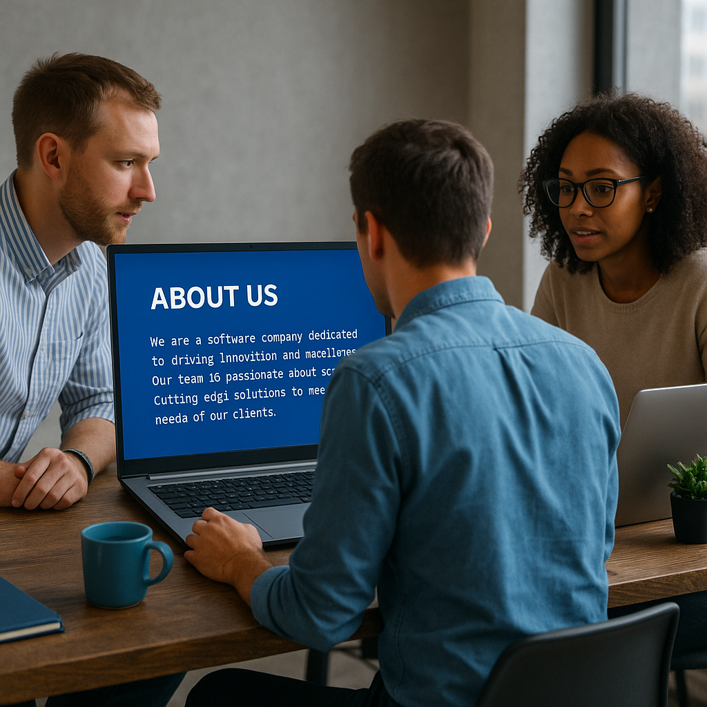 Team working on laptops